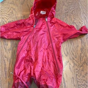 TUFFO waterproof kid one-piece rain suit 3T red